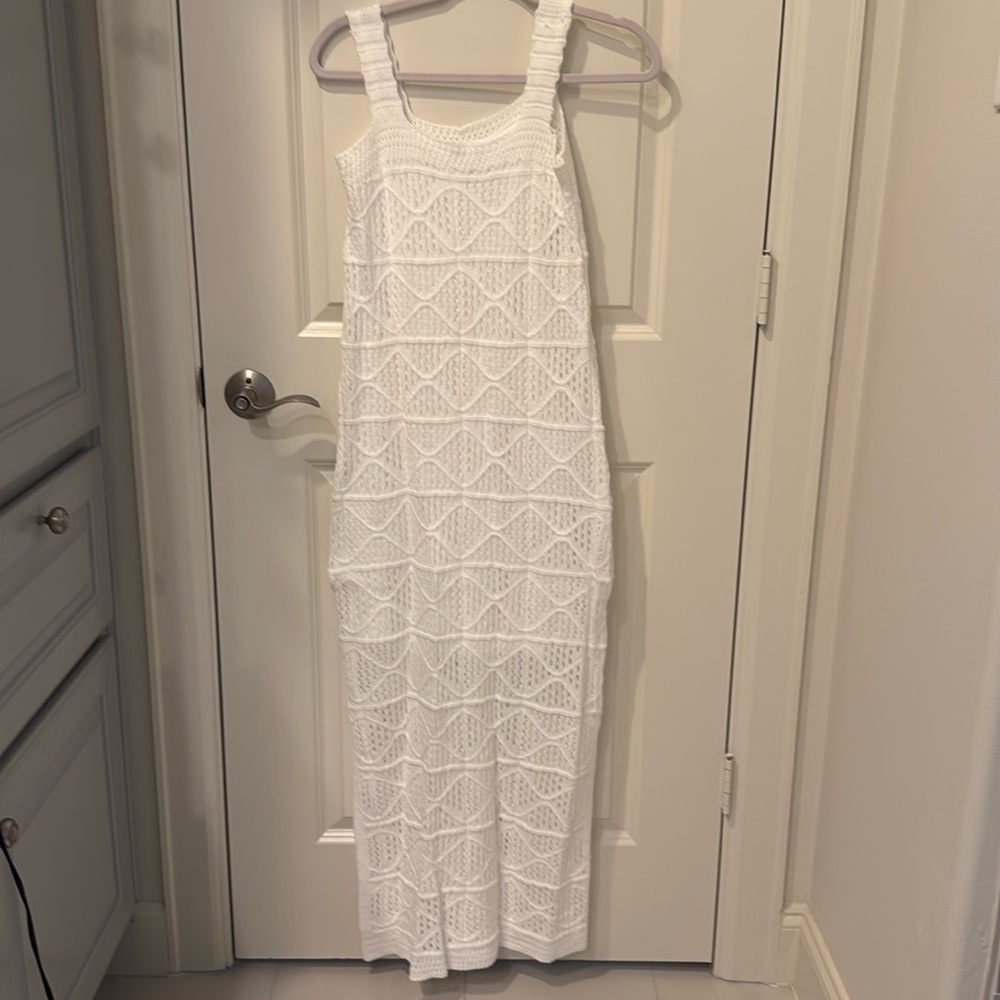 White long dress with half slip